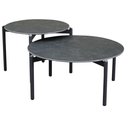 Tucson salontafels 87 cm rond en 67 cm rond keramiek, Tuin en Terras, Tuintafels, Nieuw, Ophalen of Verzenden