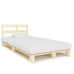 vidaXL Bedframe pallet massief grenenhout 120x200 cm, Huis en Inrichting, Bruin, Verzenden, Nieuw, Twijfelaar