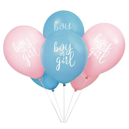 Gender Reveal Ballonnen Boy Or Girl 30cm 8st, Hobby en Vrije tijd, Feestartikelen, Nieuw, Verzenden