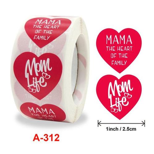 500 stickers labels rol thema: moederdag etiketten met 2, Huis en Inrichting, Woonaccessoires | Kunstplanten en Kunstbloemen, Nieuw