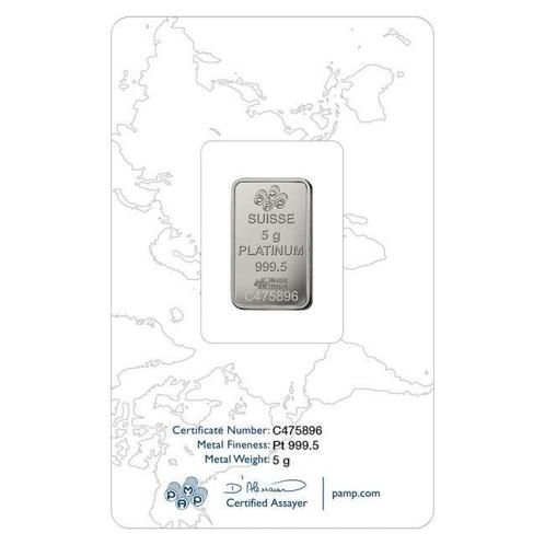 5 gram - Platina .999 - PAMP, Switzerland - Verzegeld en met, Postzegels en Munten, Edelmetalen en Baren