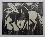 Mommie Schwarz (1876-1942) - Paarden. Houtsnede uit, Antiek en Kunst