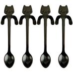 Fako Bijoux® - Theelepel / Koffielepel Hangende Kat - Zwart, Verzenden, Nieuw