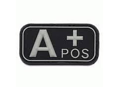 Patch Bloedgroep A positief, PVC met klittenband, Verzamelen, Militaria | Algemeen, Verzenden