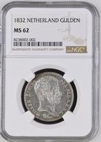 Koning Willem I 1 gulden 1832 MS62 NGC gecertificeerd, Postzegels en Munten, Munten | Nederland, 1 gulden, Verzenden, Zilver, Koning Willem I