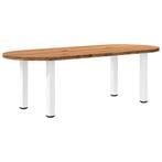 vidaXL Eettafel 240x100x74 cm ovaal massief eikenhout, Huis en Inrichting, Tafels | Eettafels, Verzenden, Nieuw