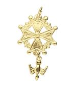 Gouden Hugenotenkruis groot ketting hanger, Sieraden, Tassen en Uiterlijk, Kettinghangers, Verzenden, Nieuw