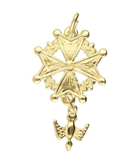Gouden Hugenotenkruis groot ketting hanger, Sieraden, Tassen en Uiterlijk, Kettinghangers, Verzenden