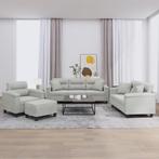 vidaXL 4-delige Loungeset met kussens microvezelstof, Huis en Inrichting, Banken | Bankstellen, Verzenden, Nieuw, Vierpersoons of meer