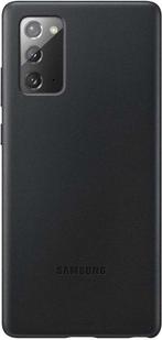 Samsung leather Hoesje - Samsung Galaxy Note 20 - Zwart, Telecommunicatie, Mobiele telefoons | Hoesjes en Frontjes | Overige merken