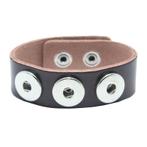 Fako Bijoux® - Armband Voor Click Buttons - Leder Trio -, Sieraden, Tassen en Uiterlijk, Verzenden, Nieuw