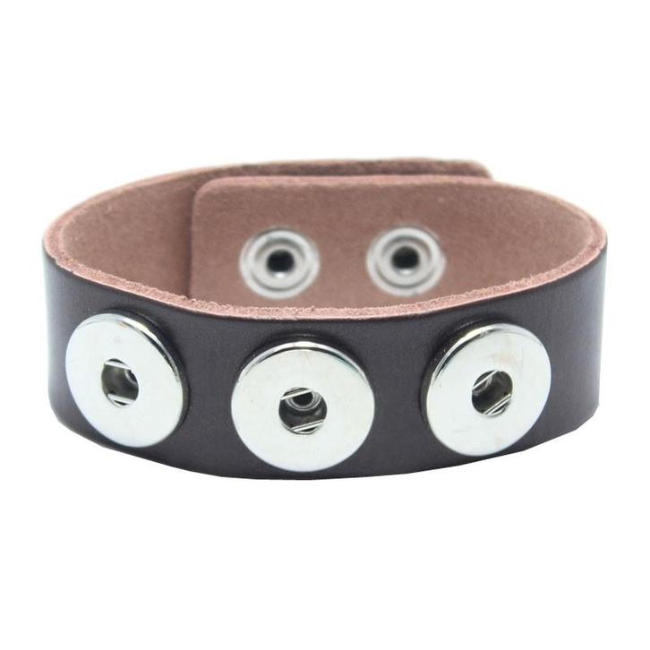 Fako Bijoux - Armband Voor Click Buttons - Leder Trio -, Sieraden, Tassen en Uiterlijk, Armbanden, Verzenden