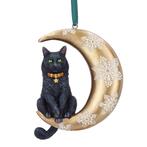 Hangend ornament - Cat on Moon - Lisa Parker