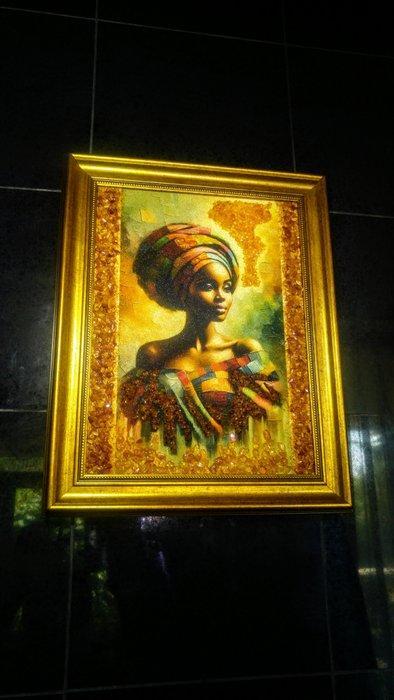 Baltisch amber mozaïek afbeelding - Barnsteen - 48 cm - 38, Antiek en Kunst, Curiosa en Brocante