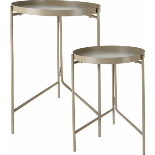 Bijzettafels DSS-62919.5 Set van 2 Taupe van €20 voor €13, Huis en Inrichting, Tafels | Bijzettafels, Nieuw, Ophalen of Verzenden