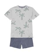 HEMA Kinder shortama palmbomen antraciet, Verzenden, Nieuw