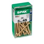 Spax Houtschroef 3.5x45mm - Phillips Z2 - 20 stuks, Doe-het-zelf en Verbouw, IJzerwaren en Bevestigingsmiddelen, Verzenden, Nieuw
