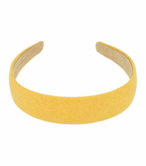 Haarband Diadeem Stof 3cm Geel, Sieraden, Tassen en Uiterlijk, Uiterlijk | Haarverzorging