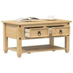 vidaXL Salontafel met lades Corona 85x50x45 cm massief, Verzenden, Nieuw, Grenenhout, 50 tot 100 cm