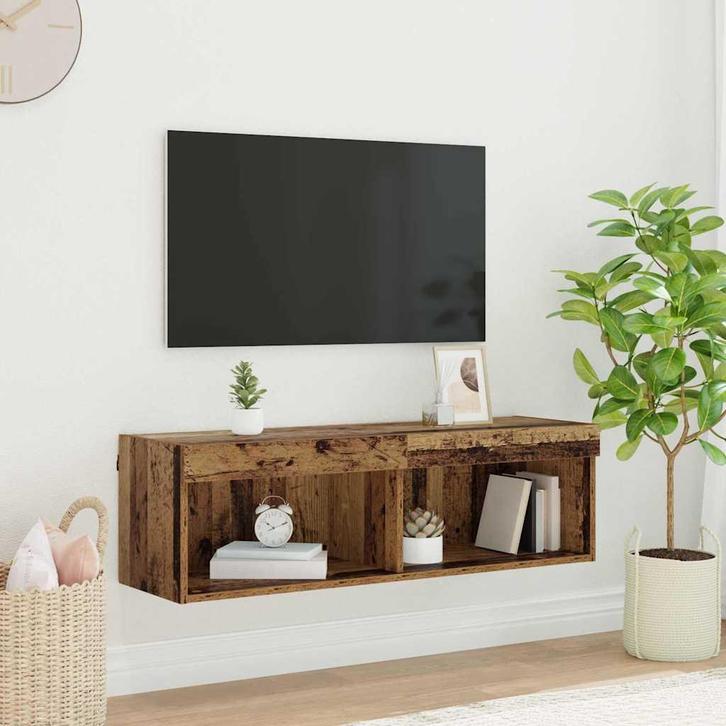 vidaXL Tv-meubelset Oud Hout 100 x 30 x 30 cm Bewerkt hout, Huis en Inrichting, Kasten | Televisiemeubels, Nieuw, Minder dan 50 cm