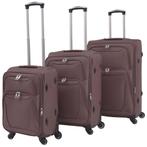 vidaXL Trolleyset koffiebruin 3-delig, Sieraden, Tassen en Uiterlijk, Koffers, Verzenden, Nieuw