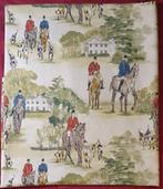 300x280cm! Exclusief linnen-effect stof Caccia alla volpe