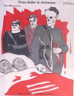Spotprent over de moord op Albert Pot en Theo Grijp in Be..., Antiek en Kunst, Kunst | Litho's en Zeefdrukken, Verzenden