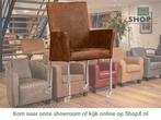 Leren eetkamerstoel Comfort met wieltjes en armleuning -, Huis en Inrichting, Stoelen, Bruin, Nieuw, Leer, Ophalen of Verzenden