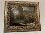 Nederlandse school (XIX) - Winter Scene with Figures by a, Antiek en Kunst, Kunst | Schilderijen | Klassiek