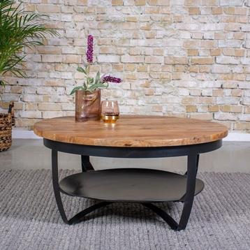 Laagste prijs van NL! Salontafel Balarz Ø90 cm | Mangohout beschikbaar voor biedingen