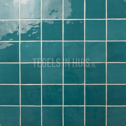 Wandtegel zellige rio azul bondi blauw glans 10x10 beperkt, Doe-het-zelf en Verbouw, Tegels, Wandtegels, Nieuw, 10 m² of meer