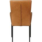 Leren eetkamerstoel Daily met armleuning - Vintage Cognac (, Huis en Inrichting, Stoelen, Leren eetkamerstoel Daily met armleuning - Vintage Cognac (cognac) - Poten staal vierkant zwart past perfect in uw interieur als u woonstijl: Modern is.
