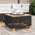 vidaXL Tuintafel 55x55x36 cm poly rattan en acaciahout zwart, Tuin en Terras, Tuintafels, Verzenden, Nieuw