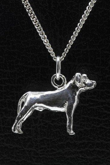 Zilveren Ca canario oren ongecoupeerd ketting hanger - groot, Sieraden, Tassen en Uiterlijk, Kettinghangers, Verzenden