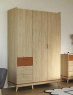 Kledingkast Skagen - Eiken - 3-Deurs met Lades, Huis en Inrichting, Kasten | Kledingkasten, Verzenden, Nieuw