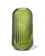 HEMA Vaas voor geurstokjes 5.5x11cm glas ribbel donkergroen, Verzenden, Nieuw