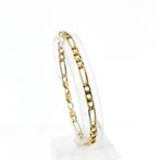 18 Krt. Gouden Figaro schakel armband; 21 cm | Heren, Ophalen of Verzenden, Gebruikt, Overige kleuren, Goud