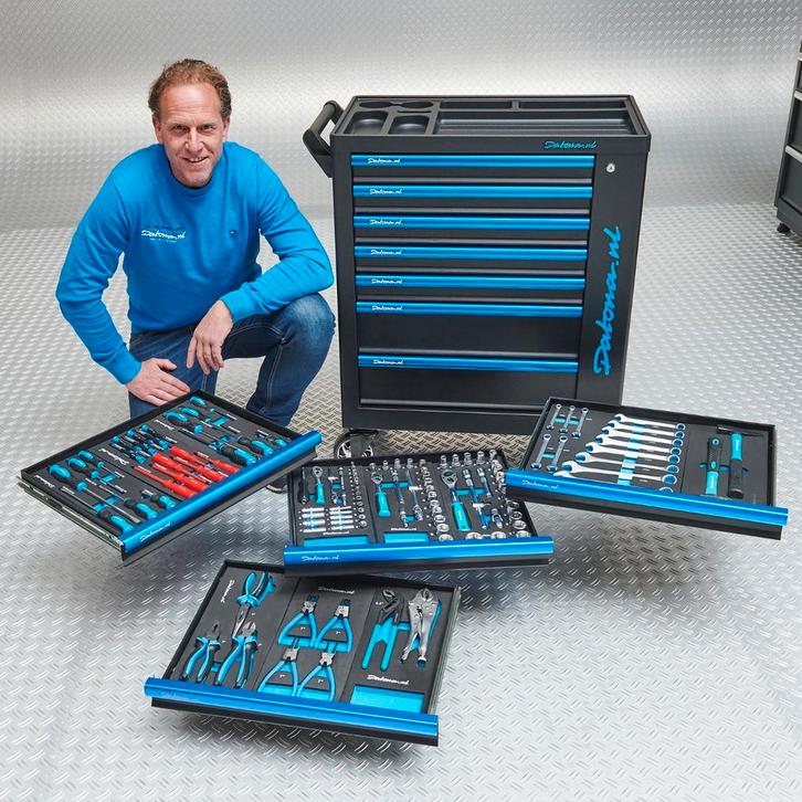 Datona Gereedschapswagen Black-Line met 7 laden +, Doe-het-zelf en Verbouw, Gereedschapskisten, Nieuw, Ophalen of Verzenden