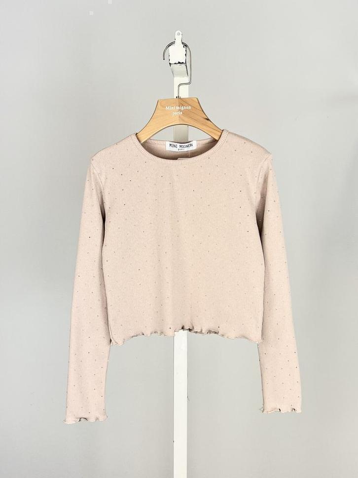 Meisjestrui met lange mouwen en steentjes|Herfst/Winter|NIEU, Kinderen en Baby's, Kinderkleding | Maat 164, Meisje, Nieuw, Trui of Vest