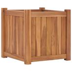 vidaXL Plantenbak verhoogd 40x40x40 cm massief teakhout, Verzenden, Minder dan 60 cm, Nieuw, Hout