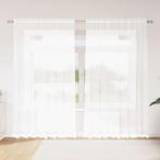 vidaXL Kantgordijn met gordijnen Bloemen Wit 240 x 200 cm, Huis en Inrichting, Stoffering | Gordijnen en Lamellen, Verzenden, Nieuw