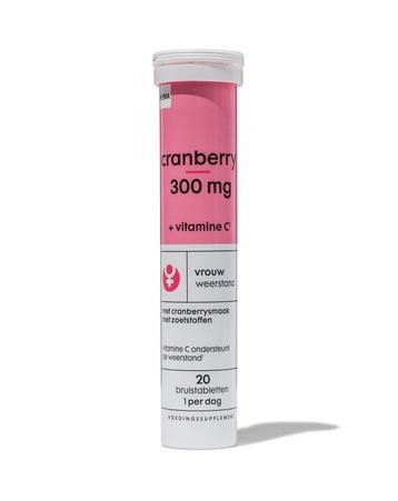 HEMA Cranberry 300mg + vitamine C bruistabletten - 20 stuks beschikbaar voor biedingen