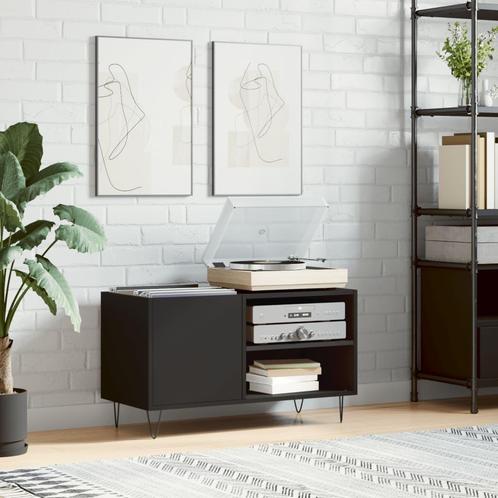 vidaXL Platenkast 85x38x48 cm bewerkt hout zwart, Huis en Inrichting, Woonaccessoires | Cd- en Dvd-rekken, Nieuw, Verzenden