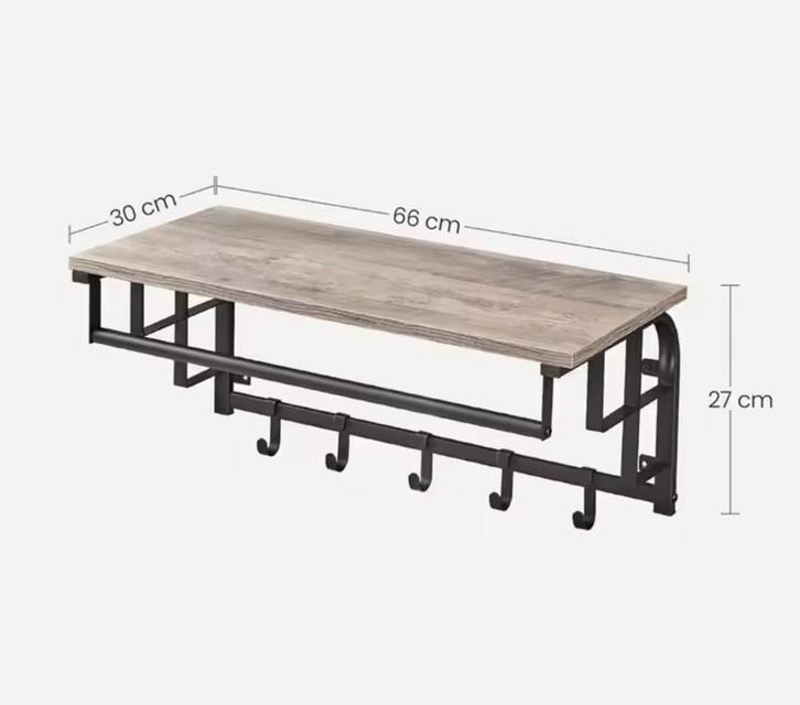 Kapstok met Plank en 5 Haken – Wandgarderobe – Nieuw, Huis en Inrichting, Woonaccessoires | Kapstokken, Wandkapstok, Nieuw, Hout
