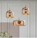 Moderne LED Glazen Hanglamp – Rookgrijs of Amber, 3 Maten, Huis en Inrichting, Lampen | Hanglampen, Verzenden, Nieuw
