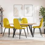 vidaXL Eetkamerstoelen 4 st fluweel mosterdgeel, Verzenden, Nieuw