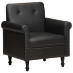 vidaXL Kuipstoel echt leer zwart, Huis en Inrichting, Fauteuils, Verzenden, Nieuw