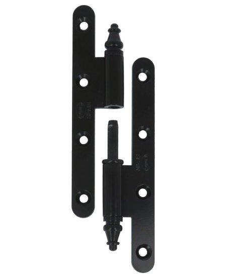 Paumellescharnier met vaaskop 140 x 55 x 3 mm links zwart, Doe-het-zelf en Verbouw, Hang- en Sluitwerk, Nieuw, Ophalen of Verzenden