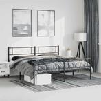 vidaXL Bedframe met hoofd- en voeteneinde metaal zwart, Huis en Inrichting, Slaapkamer | Bedden, Verzenden, Zwart, Metaal, Nieuw