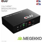 CLUB3D 3 to 1 HDMI 8K60Hz/4K120Hz Switch, Computers en Software, Verzenden, Nieuw